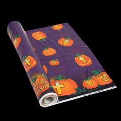 Christian Pumpkin Plastic Tablecloth Roll - 100 Feet