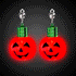 LED Light Up Jumbo Pumpkin Clip-On Earrings 1 Set | PartyGlowz