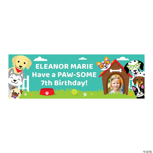 Puppy Party Photo Custom Banner - Small
