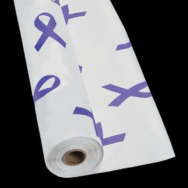 Purple Awareness Ribbon Plastic Tablecloth Roll - 100 Feet