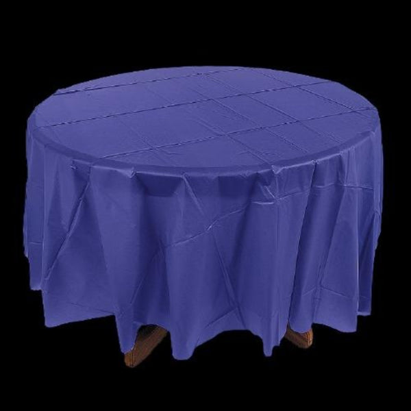 Purple Round Plastic Tablecloth