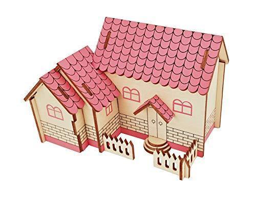 Natural Wood 3D Puzzle The Purple House Craft Building Set