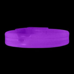 8 Inch Triple Wide Glow Bracelets/Wristbands - Purple
