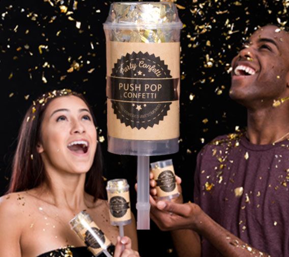 Confetti Push Pops - Gold