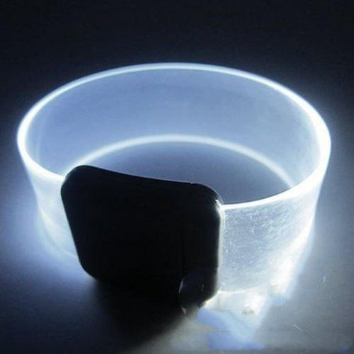 LED Light Up Clear White Bracelets with Magnetic Clasp