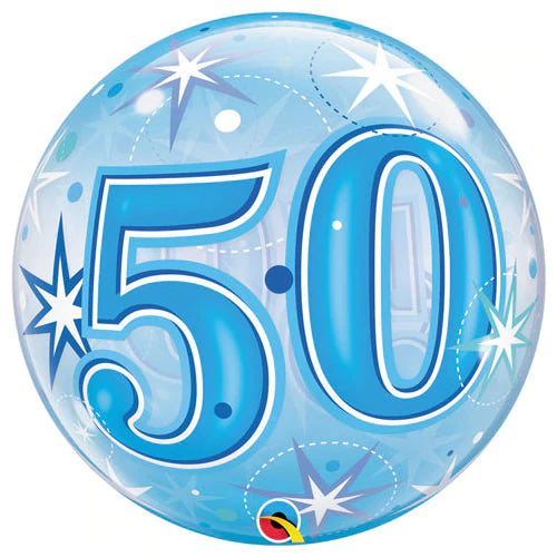 22  Bubble - 50 Blue Starburst Sparkle