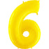 40" Number 6 - Yellow Foil Mylar Balloon