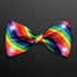 LED Light Up Rainbow Stripes Bow Tie with White LED Lights