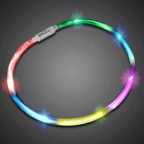 LED Light Up Flashing Rainbow Chaser Necklace