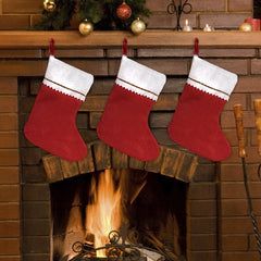 Red Felt 15" Christmas Stockings - 12 Per Pack