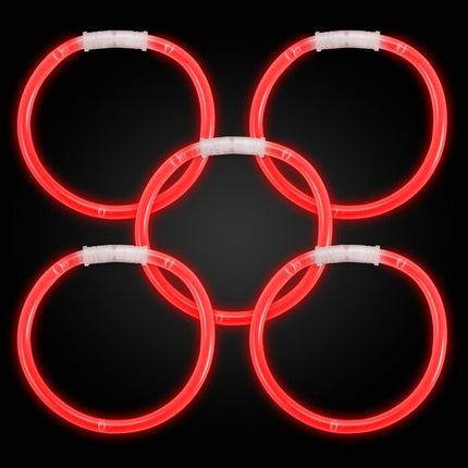 8 Inch Premium Red Glow Stick Bracelets