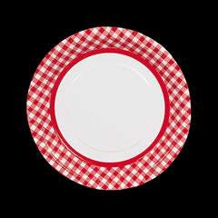 Red Gingham Paper Dinner Plates