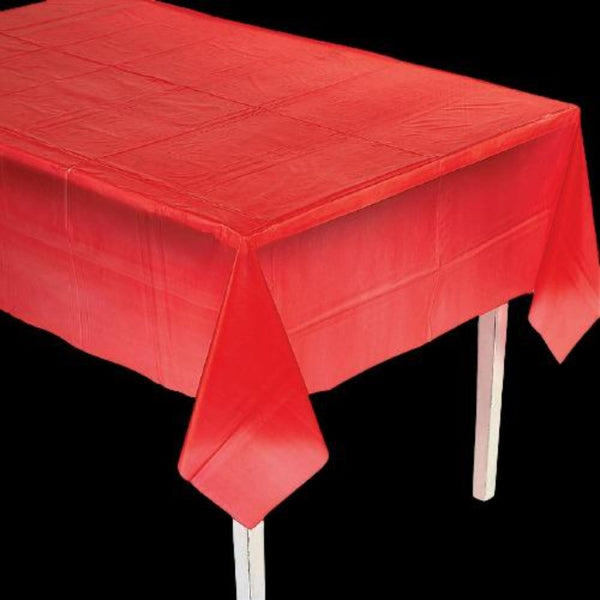 Red Rectangle Plastic Tablecloth
