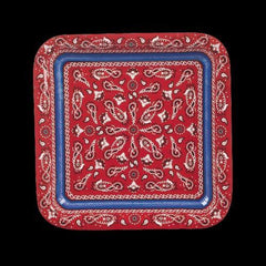 Red Bandana Square Paper Dinner Plates