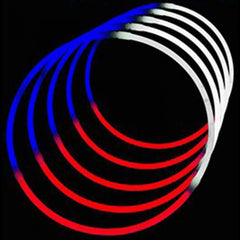 24 Inch Tri-Color Glow Stick Necklaces - Red White Blue