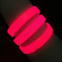 8 Inch Triple Wide Glow Bracelets/Wristbands - Red