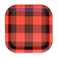 Red & Black Buffalo Plaid Square Dinner Plates