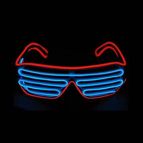 EL-Wire 80's Style Party Shades - Red and Blue