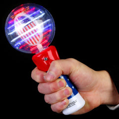 LED Spinner Wand - Red White And Blue
