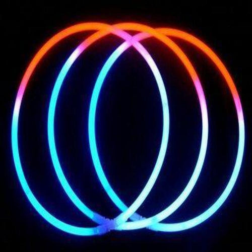 22 Premium Jumbo Patriotic Tri-Color Red White Blue Glow Necklaces