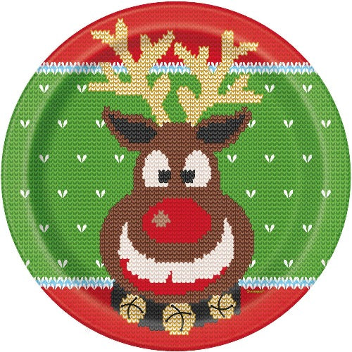 Reindeer Party Paper Dinner Plates