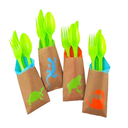 Reptile Party Cutlery Bag Set