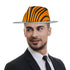 Orange Animal Print Striped Fedora Hat