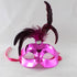 Hot Pink Shiny Feather Mask