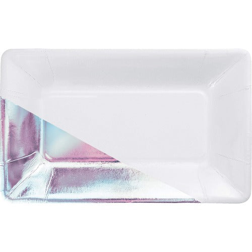 Iridescent Rectangle Party Plate