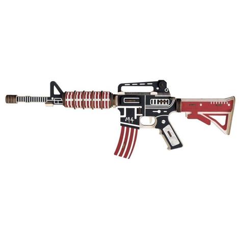Natural Wood 3D Puzzle 17 M4 Assault Rifle Craft Building Set