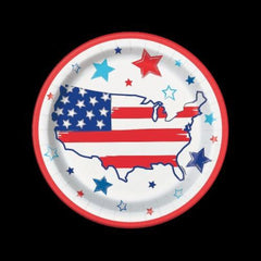 Bright Stars & Stripes Paper Dinner Plates