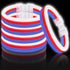 8 Inch Triple Wide Patriotic Glow Bracelets | PartyGlowz
