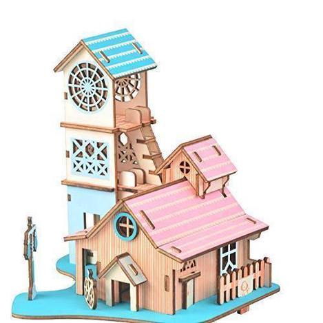 Natural Wood 3D Puzzle Riverside Villa Craft Building Set