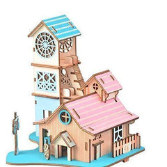 Natural Wood 3D Puzzle Riverside Villa Craft Building Set