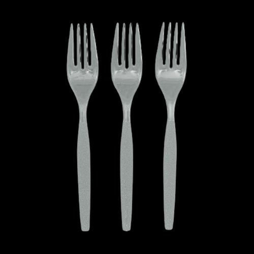 Metallic Silver Color Plastic Forks