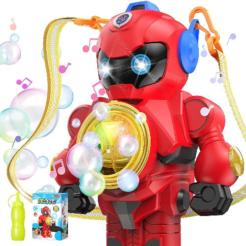 Robot Automatic Bubble Machine Toy with Music and Light