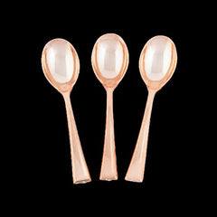 Metallic Rose Gold Plastic Mini Spoons
