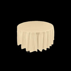 Ivory Round Plastic Tablecloth