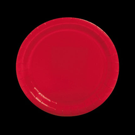Red Round Paper Dinner Plates