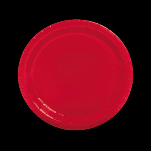 Red Round Paper Dinner Plates