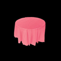 Coral Round Plastic Tablecloth