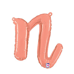 14  Script Letter "N" Rose Gold (Air-Fill Only)