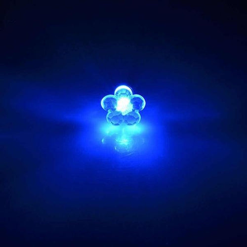 LED Light Up Blue Flower Stud Earrings