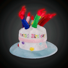 LED Birthday Cake Hat with Light Up Candles