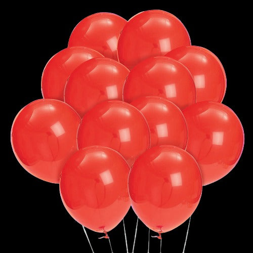 11 Ruby Red Latex Balloons