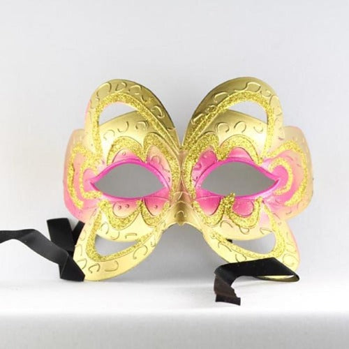 Hot Pink Venetian Face Mask