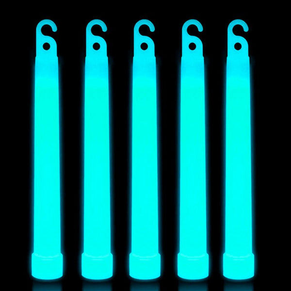 6 Inch Premium Aqua Glow Sticks - Pack of 12