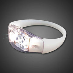 LED Light Up White Sound Activated Silicone Bracelet