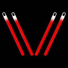 6 Inch Slim Red Glow Sticks With Lanyards - Pack of 12