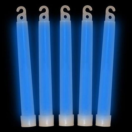 6 Inch Ultra-Bright Emergency Industrial Grade Blue Glow Sticks - Pack of 12